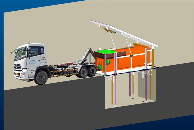 水平移动式景观地埋式垃圾站 水平移动式景观地埋式垃圾站